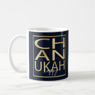 Hanoukka Mug "Chanukah Happy Gold"