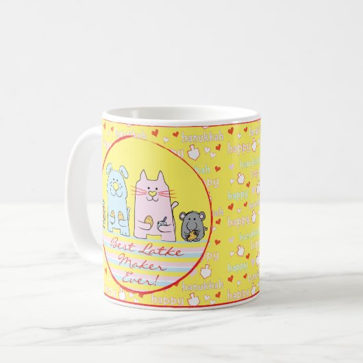 Hanoukka Mug "Meilleur Latke Maker" (Devant gauche)