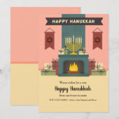 Hanoukka par la carte de voeux du feu (Devant / Derrière)