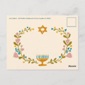 HANOUKKA PARTY Invitation couronne florale CUSTOM (Dos)