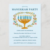 HANOUKKA PARTY Invitation couronne florale CUSTOM (Devant)