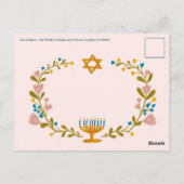 HANOUKKA PARTY Invitation couronne florale CUSTOM (Dos)