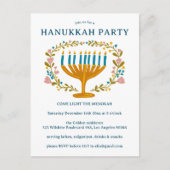 HANOUKKA PARTY Invitation couronne florale CUSTOM (Devant)