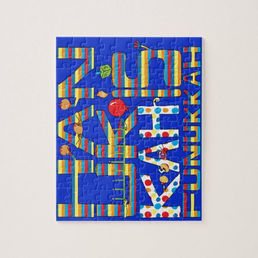Hanoukka Puzzle pour enfants/Bl "Hanoukka is Funuk (Vertical)