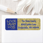 Hanoukka Retour Étiquette or/bleu "Love a Latke" (En situation)