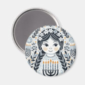 Hanoukka Sameach Brilliance Magnet : Illuminez-vou (Recto/Verso)