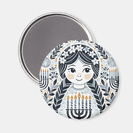Hanoukka Sameach Brilliance Magnet : Illuminez-vou (Recto/Verso)