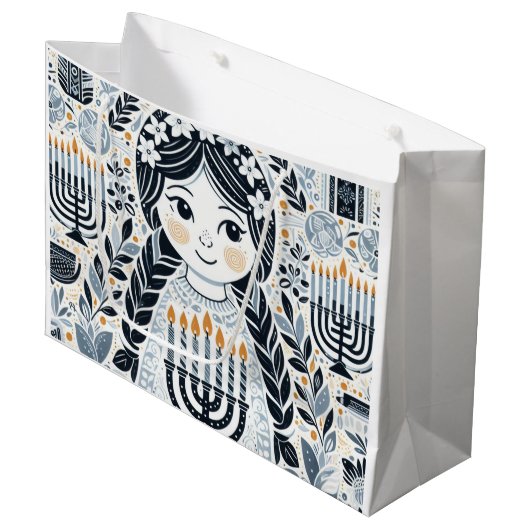 Hanoukka Sameach Celebration Cadeau Sac : Unwrap t (Devant Angle)