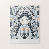 Hanoukka Sameach Glow Puzzle : Piece Together Fest (Vertical)