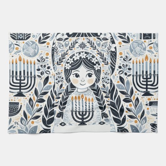 Hanoukka Sameach Llow Kitchen Serviettes : Infuse (Horizontal)