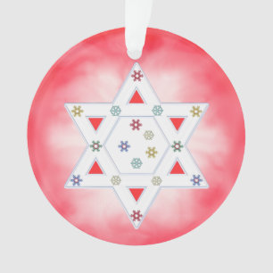 Hanoukka Star et Snowflakes Red