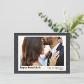 Hanoukka Star Motif moderne Carte photo bleu foncé (Debout devant)