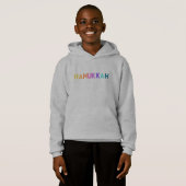 Hanoukka Text Text Boy de couleur vive (Devant entier)