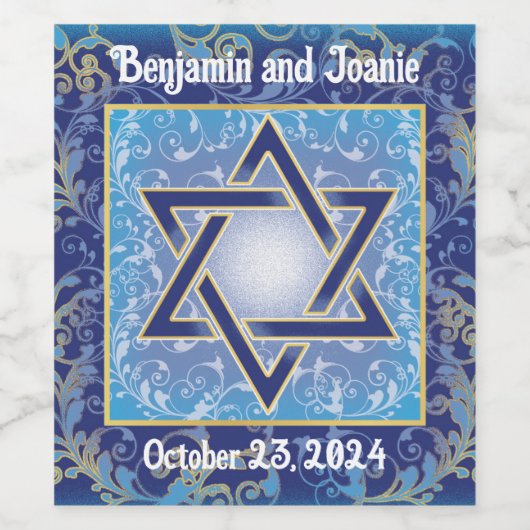 Hanoukka Vin Étiquette Mariage juif (Étiquettes simples)