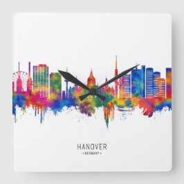 Hanover Germany Skyline Vierkante Klok