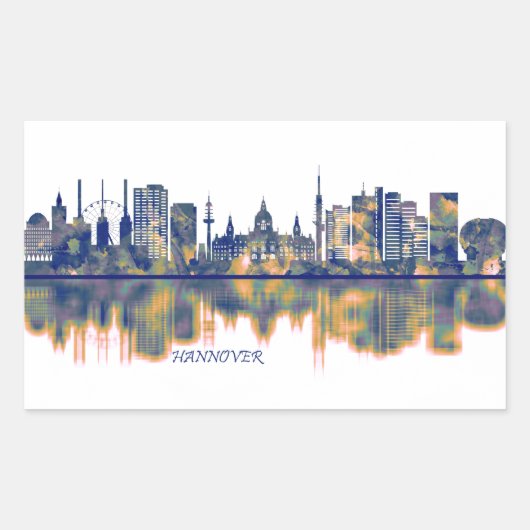 Hanover Skyline Rechthoekige Sticker (Voorkant)