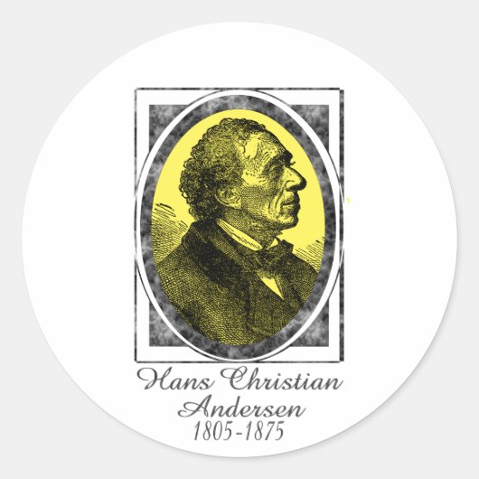 Hans Christelijk Andersen Ronde Sticker (Voorkant)