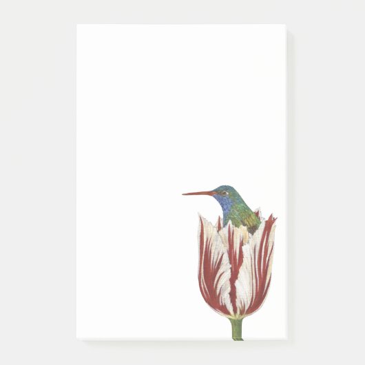 Hans de kolibrie in een tulp Post-it note pad (Voorkant)