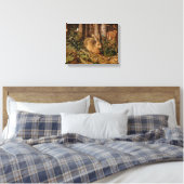Hans Hoffmann A hare in het bos Canvas Afdruk (Insitu (Slaapkamer))