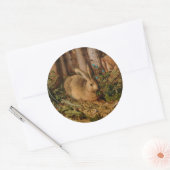 Hans Hoffmann A hare in het bos Ronde Sticker (Envelop)