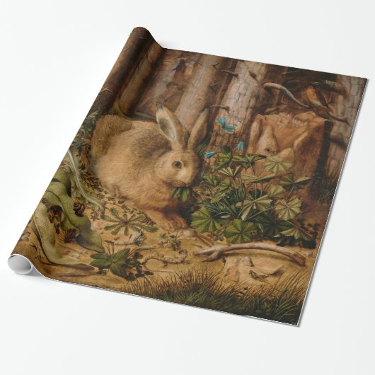 Hans Hoffmann Een haas in het bos  kunst Cadeaupapier (Uitgerold)