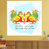 Hansa Puttuwa – Two Entwined Swans Canvas Afdruk (Insitu (Woonkamer))