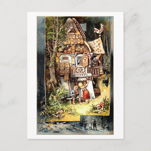 Hansel en Gretel  briefkaart (Voorkant)