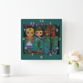 Hansel en Gretel Dolls Cute Gingerbrood House Vierkante Klok (Huis)