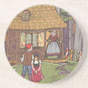 Hansel en Gretel, Klassiek Sprookje van Hauman Zandsteen Onderzetter