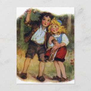 Hansel en Gretel Lost in de Bossen Briefkaart