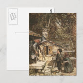 Hansel en Gretel ontmoeten de heks Briefkaart (Voorkant / Achterkant)
