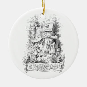 Hansel en Gretel ontmoeten de heks Keramisch Ornament
