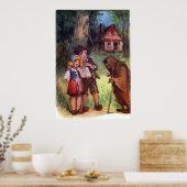 Hansel en Gretel ontmoeten de heks Poster (Keuken)