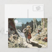 Hansel en Gretel op het pad in het moonlight Briefkaart (Voorkant / Achterkant)