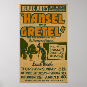 Hansel Gretel WPA  Theater Poster