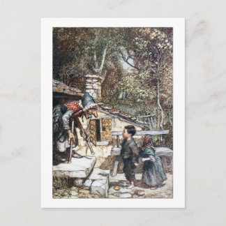 Hansel & Grethel ontmoeten de heks Briefkaart
