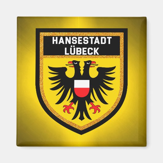 Hansestadt Lübeck Flag Magneet (Voorkant)