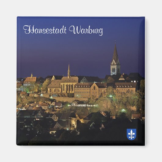 Hansestadt Warburg bei Nacht Magneet (Voorkant)
