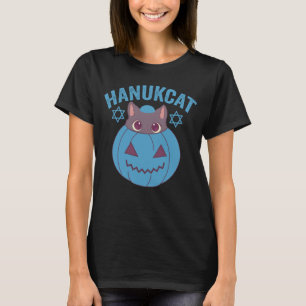 Hanukcat Kawaii Pumpkin Cat Jewish Holiday Gift T-shirt