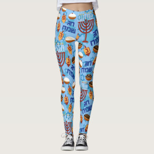 Hanukiahs, Menorahs en het Patroon van kaarsen Leggings