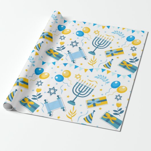 Hanukka Cadeaupapier (Uitgerold)