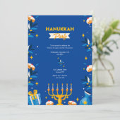 Hanukka-feest uitnodigingen (Staand voorkant)