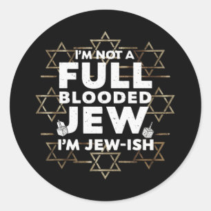 Hanukka Geen Volbloed Jood Joods Chanukka Ronde Sticker