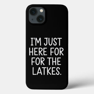Hanukka Ik ben hier alleen voor de Latkes Joods iPhone 13 Hoesje