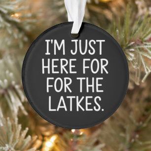 Hanukka Ik ben hier alleen voor de Latkes Joods Ornament