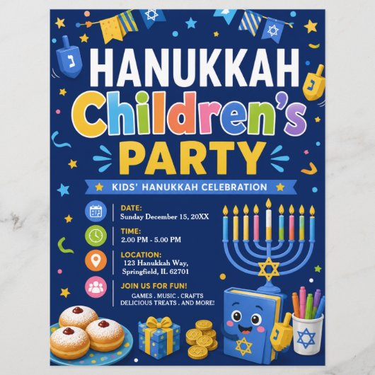 Hanukka Kinderfeest Flyer (Voorkant)
