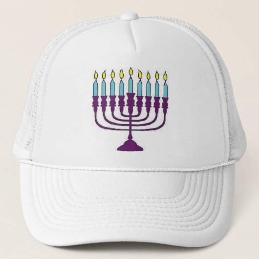 Hanukka Menora Trucker Pet (Voorkant)