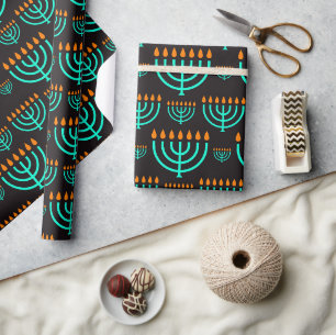 Hanukka-menorahen cadeaupapier
