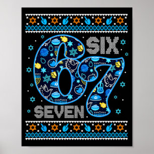 Hanukkah 67 Feestelijke Dreidel Lelijke Trui Jood Poster