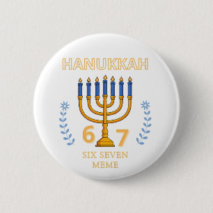 Hanukkah 67 Six Seven Meme Ronde Button 5,7 Cm